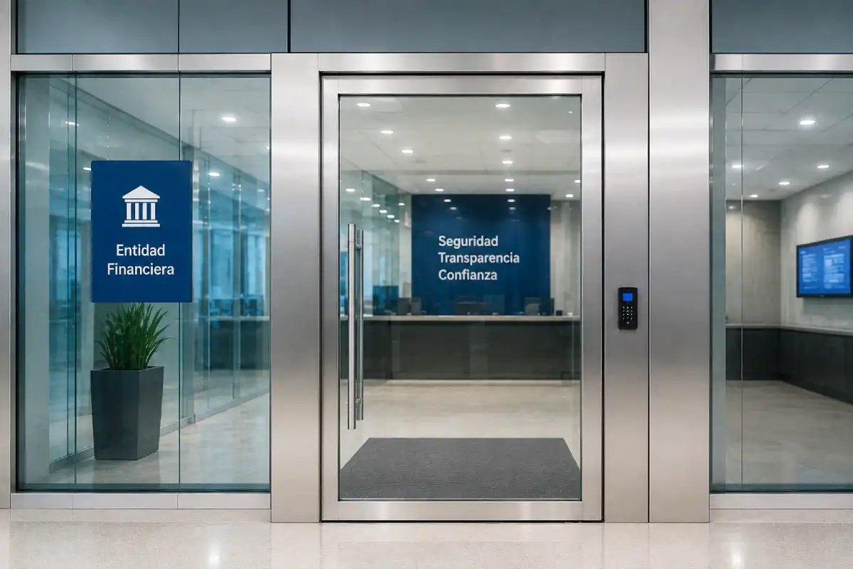 Instalación de vidrio blindado en entidad bancaria